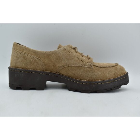 Born Womens Size 7 Corby Moc Toe Taupe Suede Lace Up Derby Shoes - Picture 9 of 13